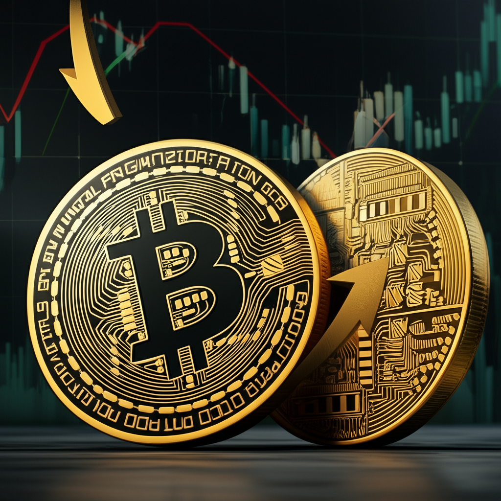 概念圖，顯示大量機構資金正流入比特幣市場。