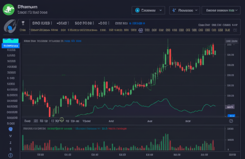 一位用戶正在查看加密貨幣交易圖表與訂單簿。