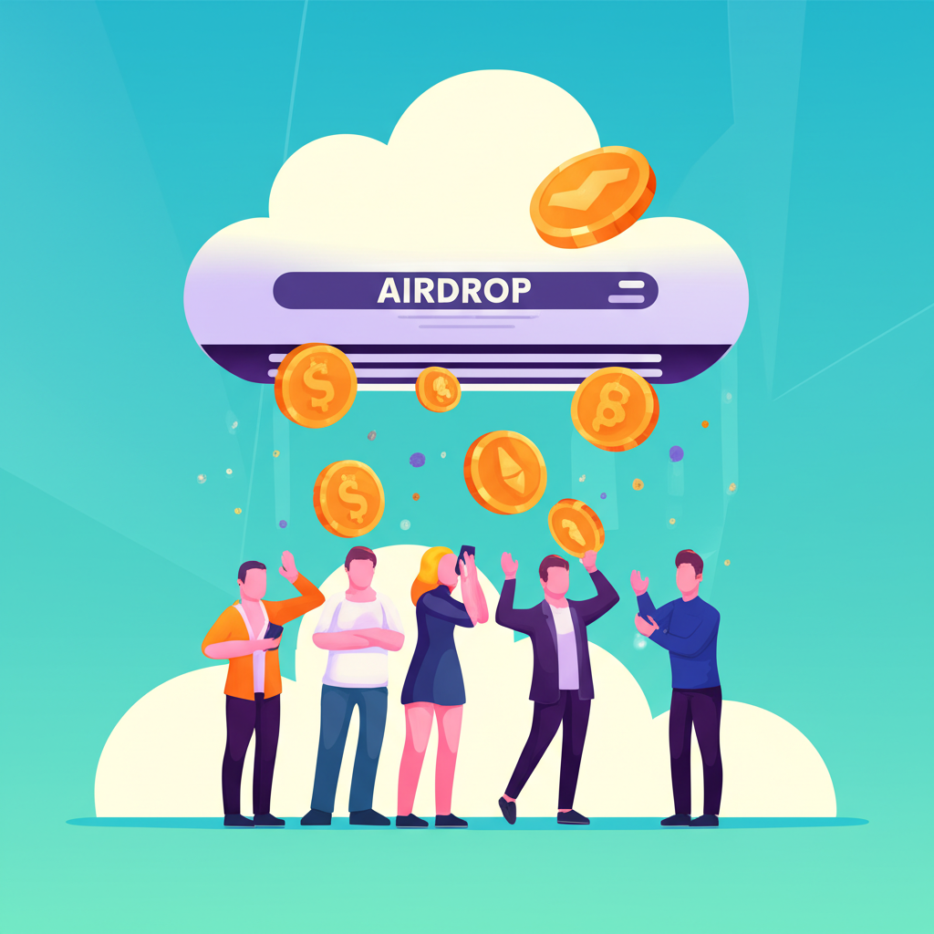 一個代表加密貨幣空投黃金時代與衰落的視覺化圖表，展示了收益從高峰到低谷的趨勢