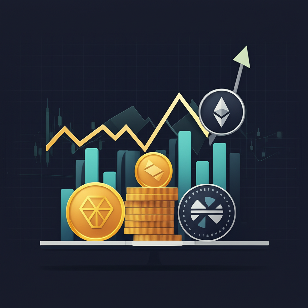 闡述人工智慧（AI）與加密貨幣（Crypto）相互融合並共同成長的示意圖