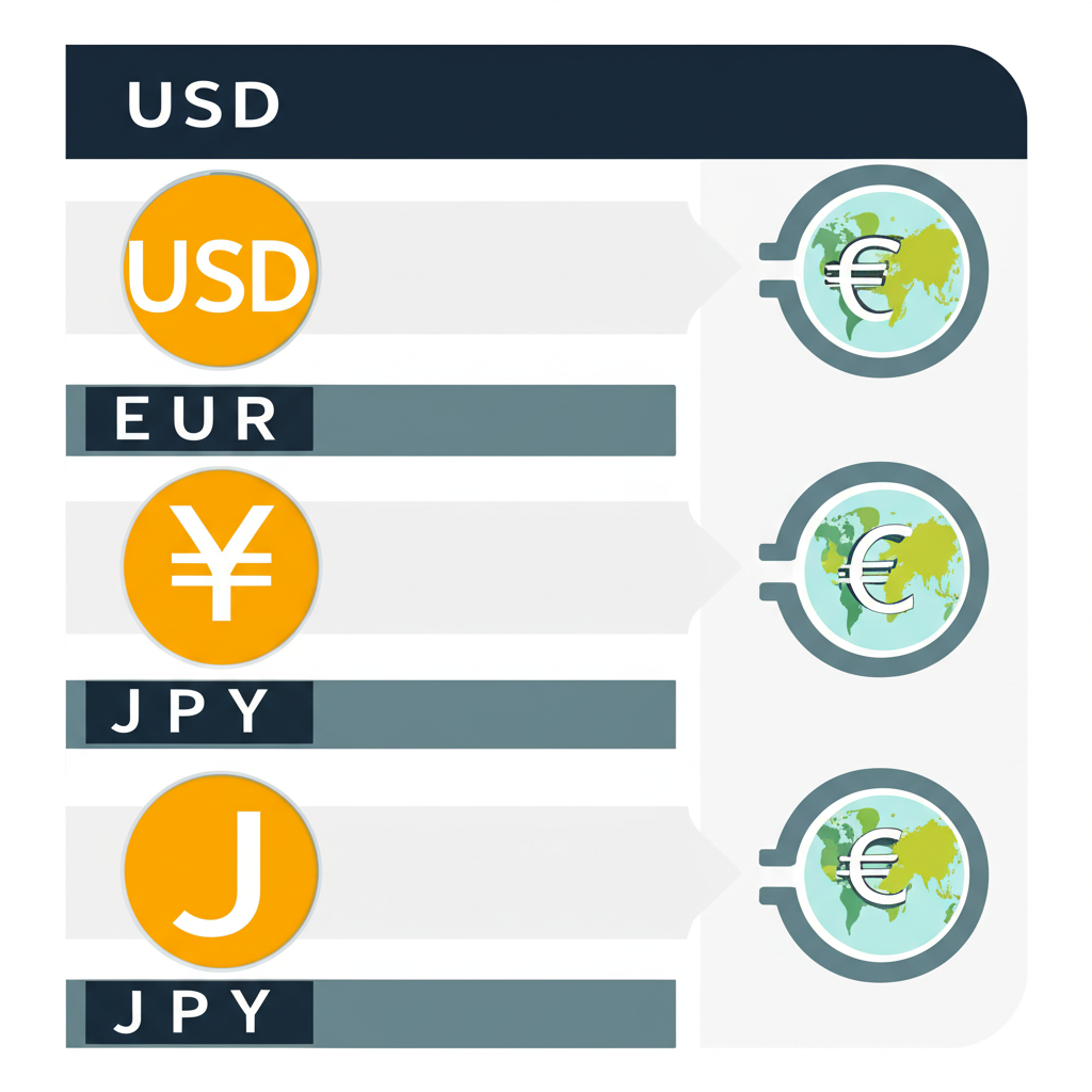 全球主要貨幣交易量排行榜，顯示美元、歐元、日圓在BIS報告中的主導地位